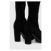 Semišové boty Answear Lab dámské, černá barva, na podpatku