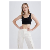 DEFACTO Crop Square Collar Corded Camisole Singlet