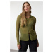 Trendyol Khaki Premium Quality Transparent Look Knitwear Cardigan