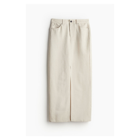 H & M - Dlouhá sukně z lněné směsi - béžová H&M