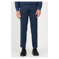 ALTINYILDIZ CLASSICS Men's Navy Blue Comfort Fit Relaxed Fit Side Pocket Cotton Diagonal Pattern