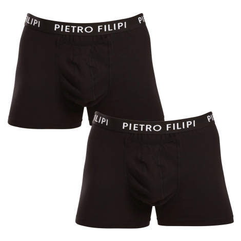 2PACK pánské boxerky Pietro Filipi černé (2BCL002)