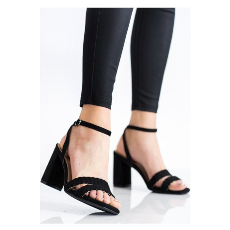 Dámské semišové sandálky na širokém podpatku K2012501NE - Kylie crazy Gemini