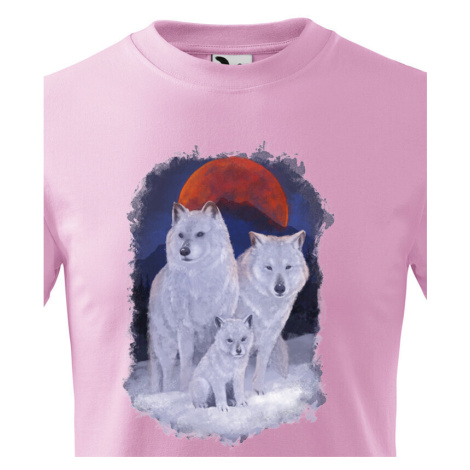 Dětské tričko Vlčí rodina - tričko pro milovníky zvířat BezvaTriko