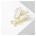 Éternelle Perleťová brož se zirkony Cecilie - motýl B7246-X2292-1-150 Zlatá