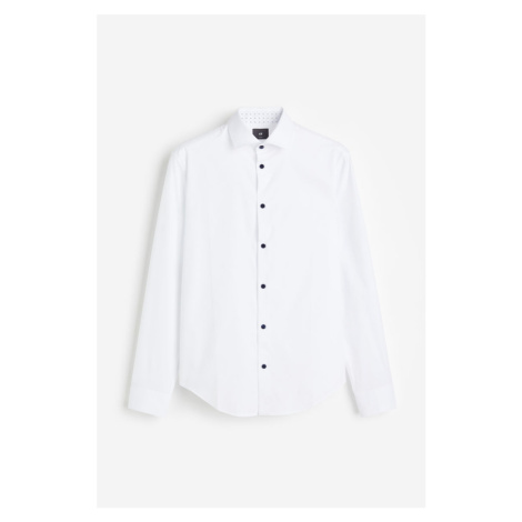 H & M - Košile z bavlny premium Slim Fit - bílá H&M