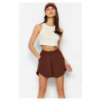 Trendyol Dark Brown High Waist Shorts