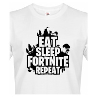 Pánské tričko s potiskem  Eat Sleep Fortnite Repeat