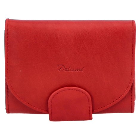 Sympatická menší dámská kožená peněženka Kety, červená Delami