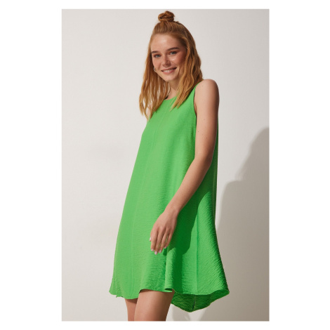 Štěstí İstanbul Dámské Vivid Green Letní tkané zvonové šaty Happiness
