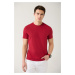 Avva Men's Claret Red 100% Cotton Breathable Crew Neck Regular Fit T-shirt