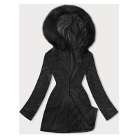 Černá oboustranná dámská bunda prošívaná-kožíšek (H-897-01)