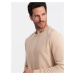 BASIC men's non-stretch cotton sweatshirt - beige V6 OM-SSBN-0159