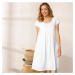 Blancheporte Jednobarevné šaty s macramé bílá