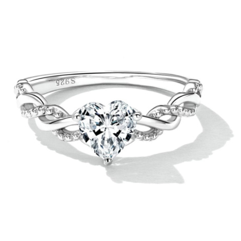 GRACE Silver Jewellery Zásnubní stříbrný prsten Rachel, stříbro 925/1000 P-BSR259-8/56 Stříbrná