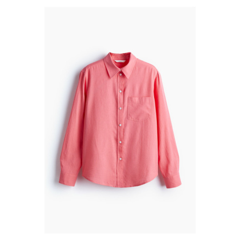 H & M - Košile z lněné směsi - růžová H&M