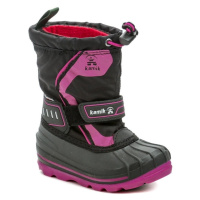 KAMIK Snowcoast4 black magenta dětské zimní sněhule Černá