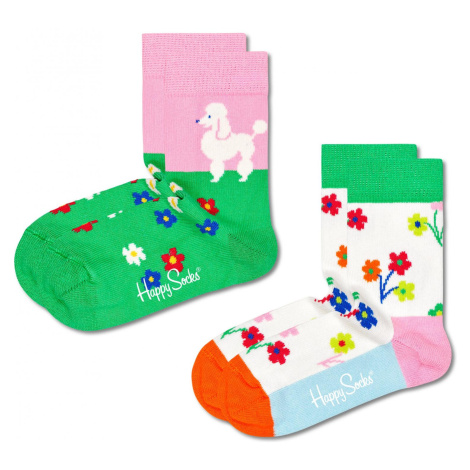 2-pack Kids Poodle & Flowers Socks