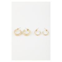 DEFACTO Women's 2-Piece Gold Hoop Earrings