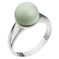 Evolution Group Stříbrný prsten se Swarovski perlou pastelově zelený 35022.3 pastel green