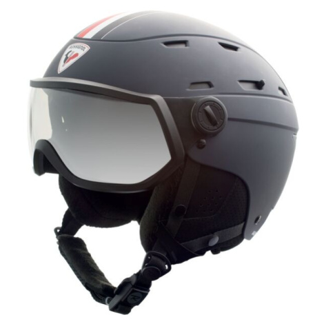 Rossignol ALLSPEED VISOR IMPACTS PHOTO STRATO Lyžařská helma se štítem, černá, velikost
