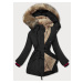 Černá dámská zimní bunda s kapucí (CAN-579)