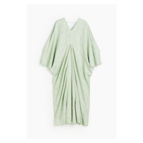 H & M - Kaftanové šaty z žakárové tkaniny - zelená H&M