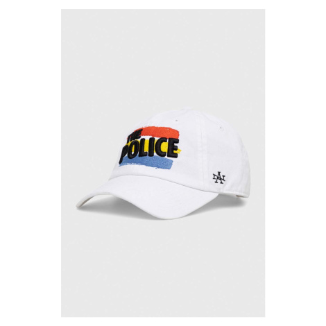 Bavlněná baseballová čepice American Needle the Police bílá barva, s aplikací