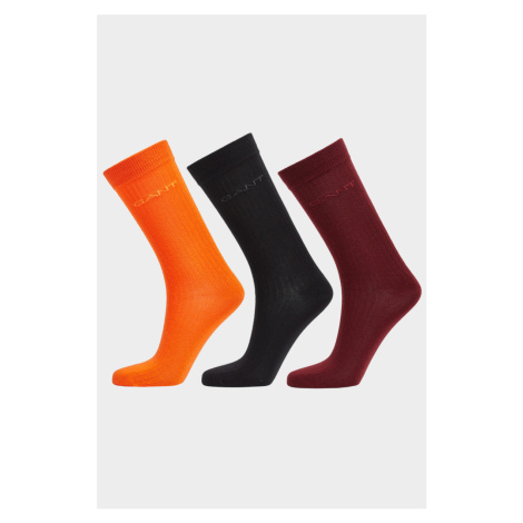 PONOŽKY 3-PACK GANT TONAL LOGO RIB SOCKS 3-PACK černá