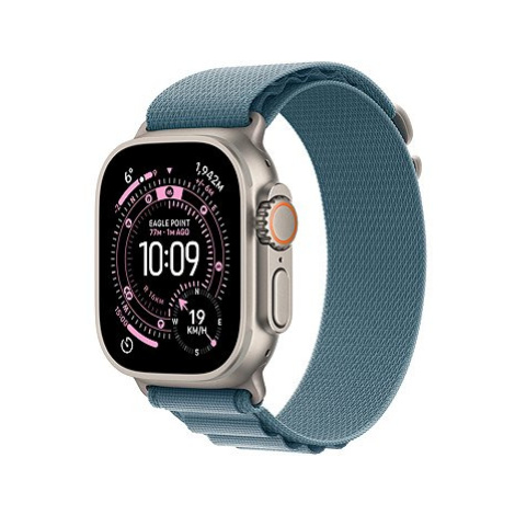 Apple Watch Ultra 3 49mm Přírodní titan se světle modrým alpským tahem - L