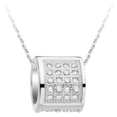 Preciosa Stříbrný náhrdelník s třpytivým přívěskem Globe 5888 00