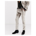 Twisted Tailor crushed velvet suit trousers in champagne-Yellow