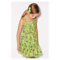 Šaty s příměsí lnu pro děti Mayoral zelená barva, mini