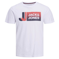 Jack&Jones Pánské triko JCOLOGAN Standard Fit 12228078 White