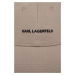 Bavlněná baseballová čepice Karl Lagerfeld béžová barva, s aplikací
