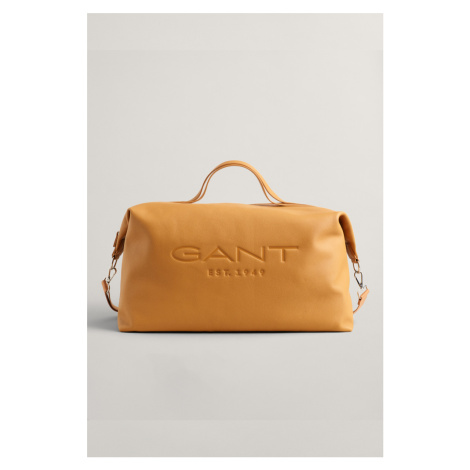 TRAVEL BAG GANT UNISEX. SLOUCHY LEATHER BAG SUGAR ALMOND