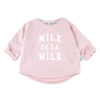 Růžová mikina I LOVE MILK s nápisem milk de la milk