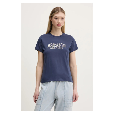 Bavlněné tričko Abercrombie & Fitch tmavomodrá barva, KI185-5058