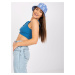 TMAVĚ MODRÝ CROP TOP S KNOFLÍČKY RILEY --DARK BLUE Modrá