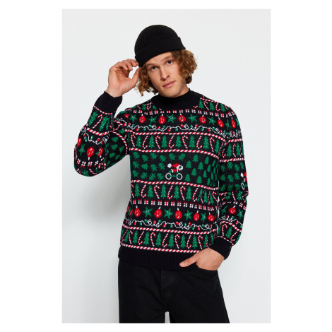 Trendyol Multi Color Regular Fit Crew Neck Christmas Knitwear Sweater