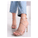 Béžové sandály na tenkém podpatku Marilyn
