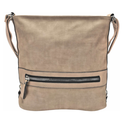 Velká světle hnědá kabelka a batoh 2v1 s texturou Tapple