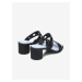 Černé dámské kožené sandálky na podpatku Camper Meda