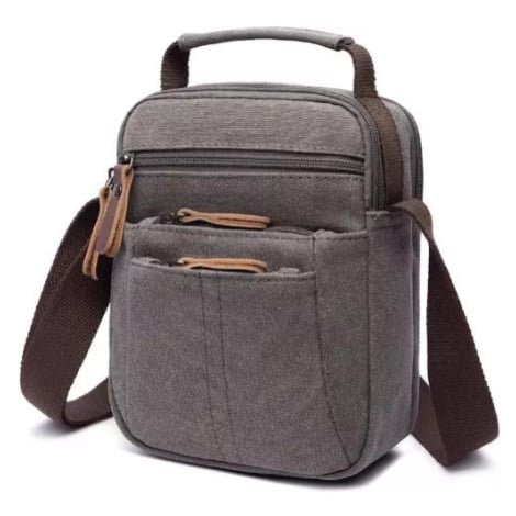 Canvasio pánská plátěná taška přes rameno Ramiro Šedá