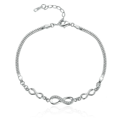 GRACE Silver Jewellery Stříbrný náramek Triple Infinity, stříbro 925/1000, nekonečno NR-SCB037/6