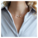 Gaura Pearls Stříbrný náhrdelník se sladkovodní perlou Lena - stříbro 925/1000 SK23492N Stříbrná
