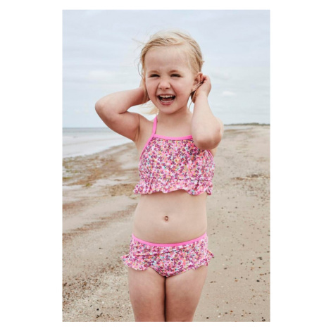 COLOR KIDS-Bikini w. frills-sugar pink Růžová