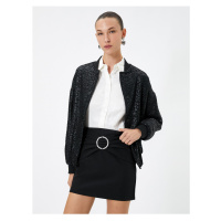 Koton Bow and Stone Buckle Mini Skirt