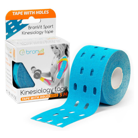 BronVit Sport Kinesio Tape děrovaný 5 cm x 5 m tejpovací páska modrá