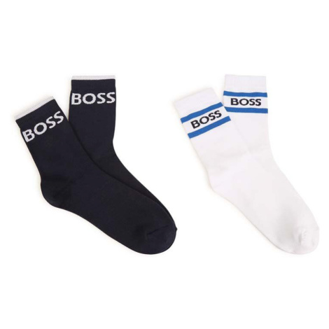 Dětské ponožky BOSS 2-pack tmavomodrá barva Hugo Boss
